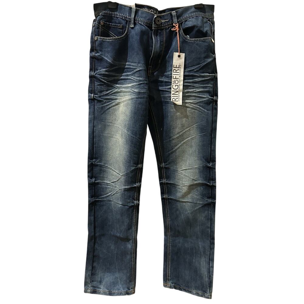 NWT Ring of Fire Slim Straight Denim Jeans 33 x 32